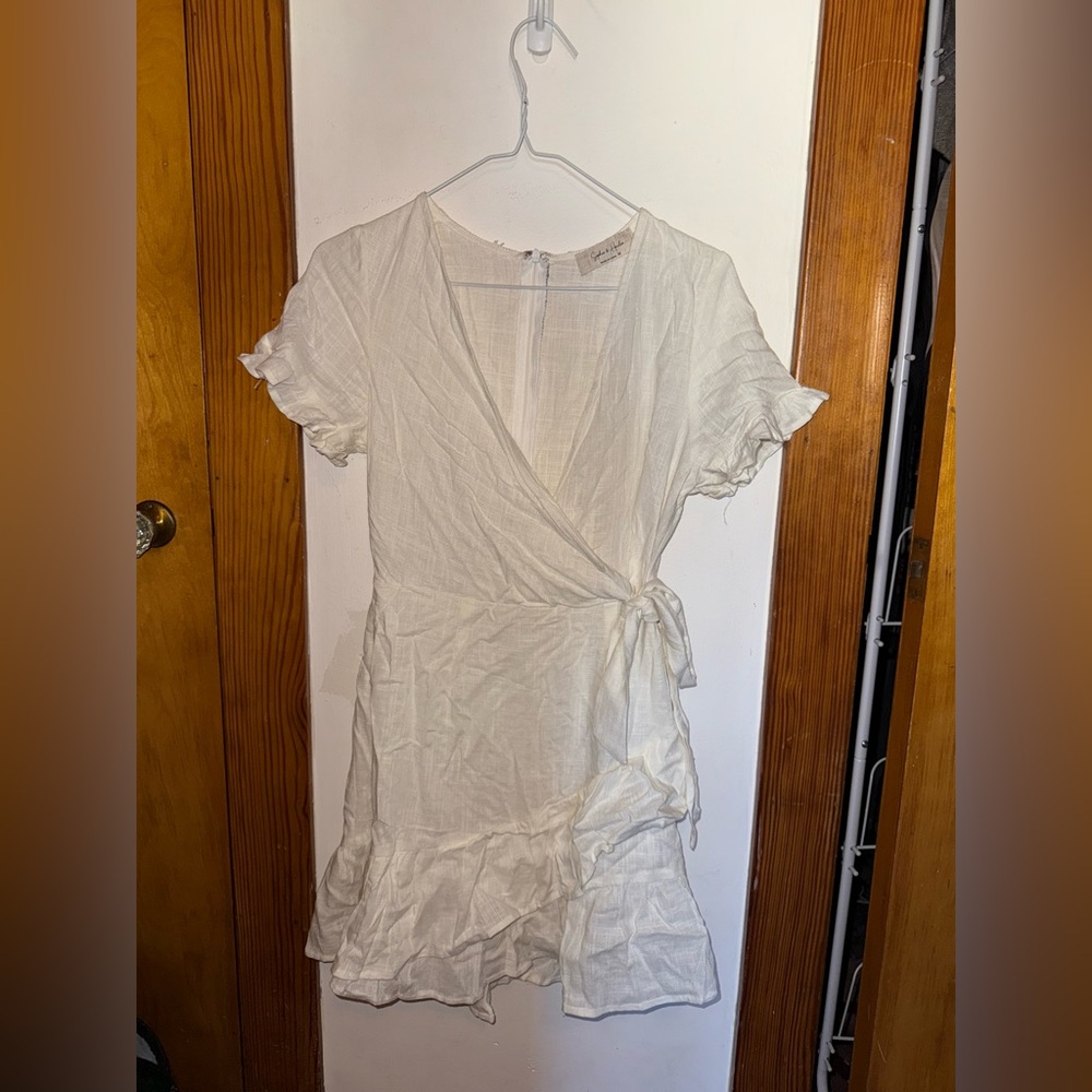 White Wrap Ruffle Mini Dress from Sophie & Hallie - Never worn!